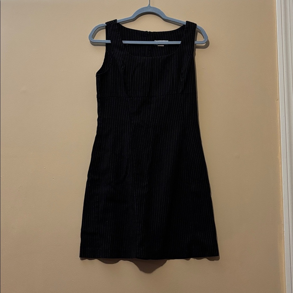 Alyn Paige Black Pinstripe Midi Dress